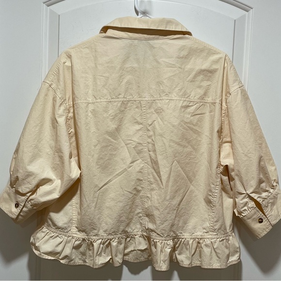 *NWOT* Cicy Bell Sz Medium Chic Cream Button-Up Boho Blouse Ruffle Coquette Girl - Picture 6 of 11